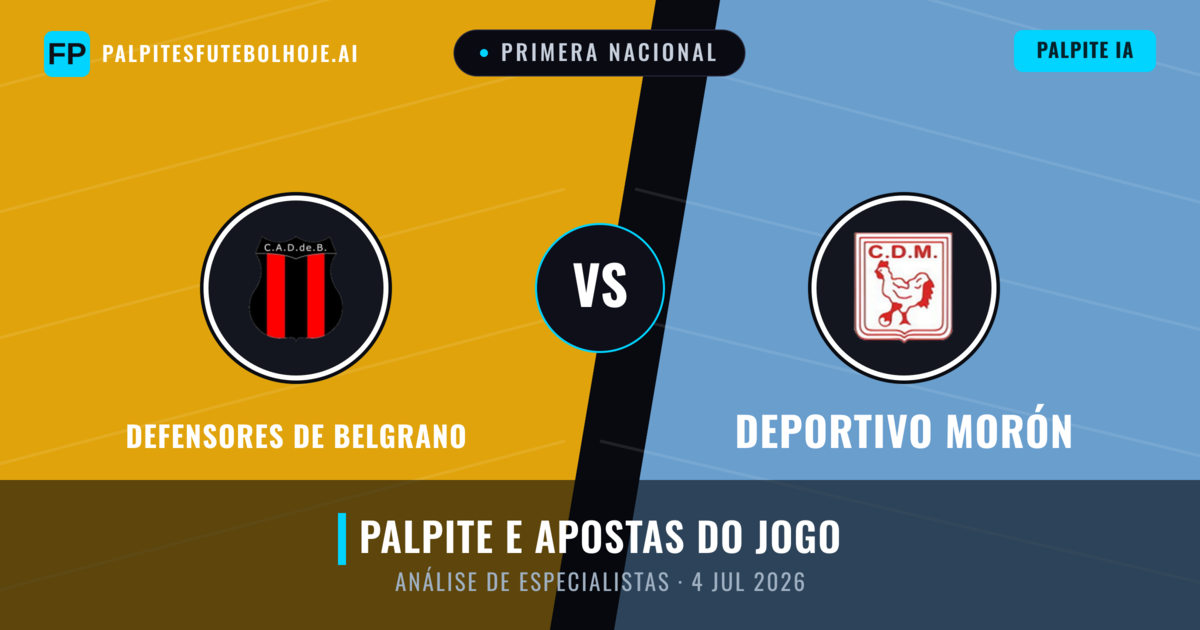 Defensores de Belgrano vs Deportivo Morón — prognóstico e prévia do jogo