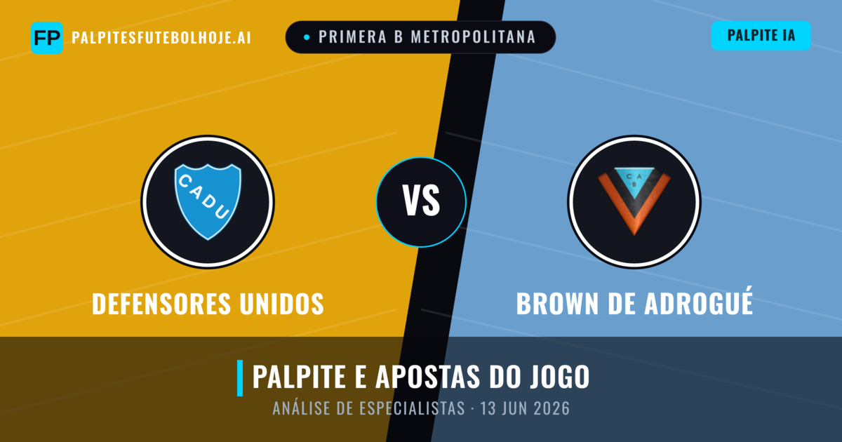 Defensores Unidos vs Brown de Adrogué — prognóstico e prévia do jogo
