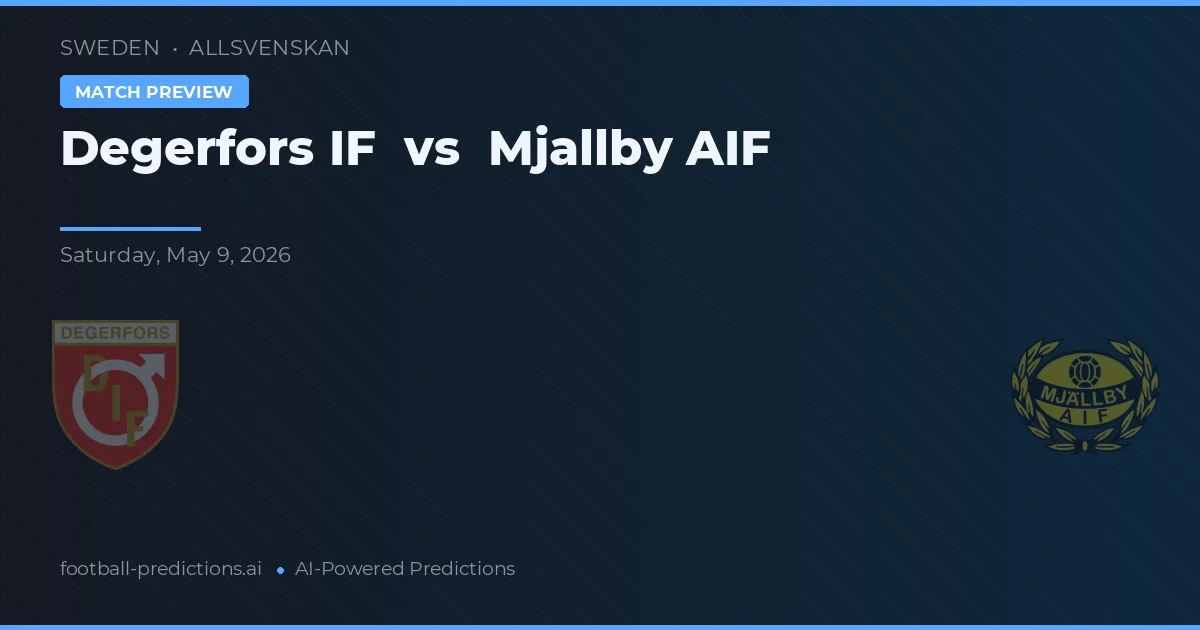 Degerfors IF vs Mjällby AIF — prognóstico e prévia do jogo