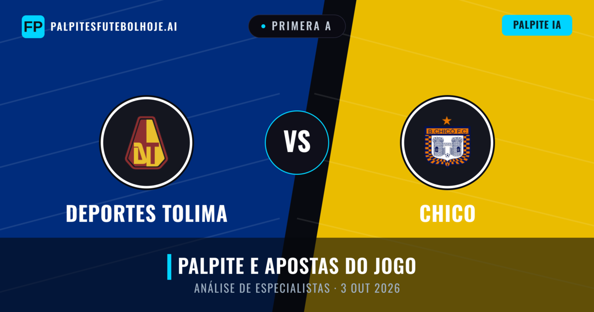 Deportes Tolima vs Chico — prognóstico e prévia do jogo
