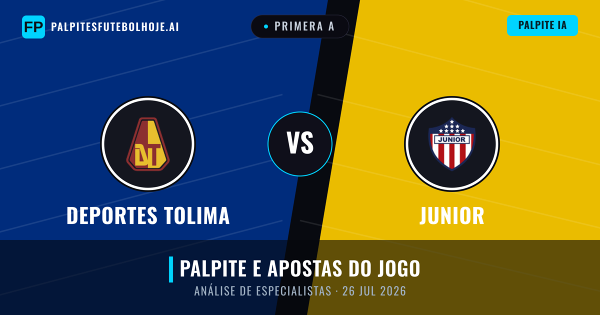 Deportes Tolima vs Junior — prognóstico e prévia do jogo