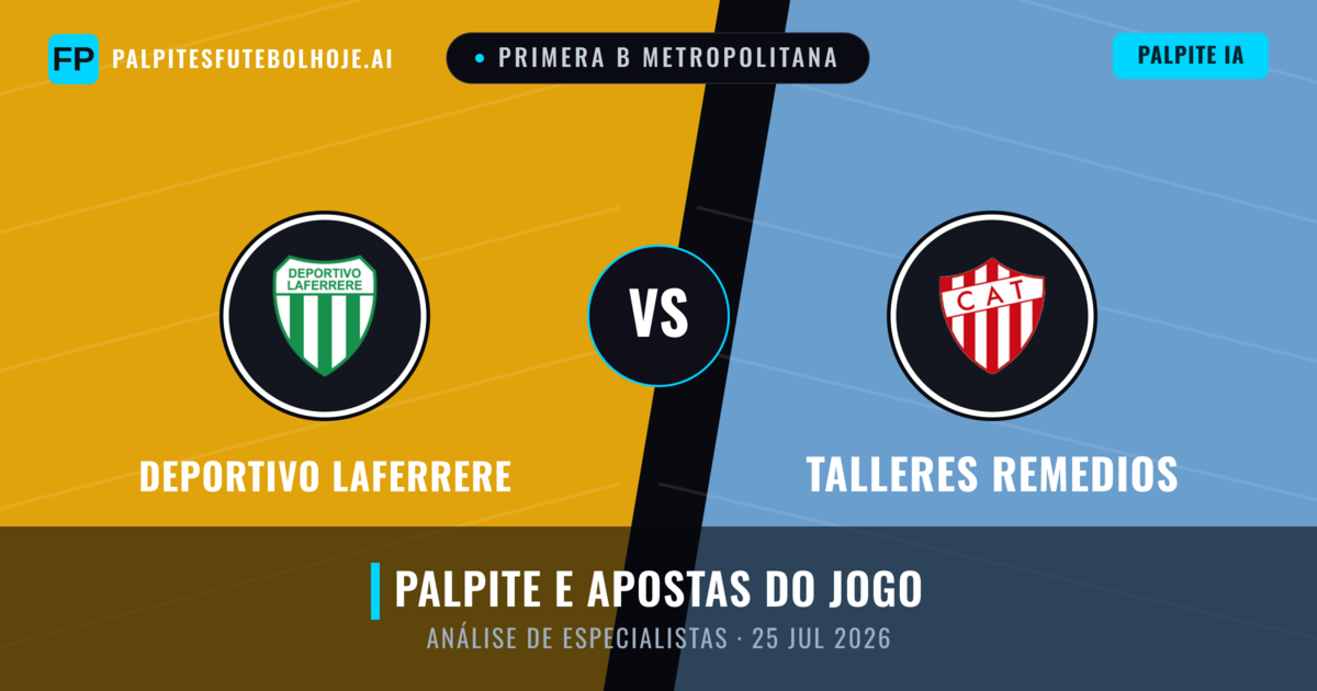 Deportivo Laferrere vs Talleres Remedios — prognóstico e prévia do jogo