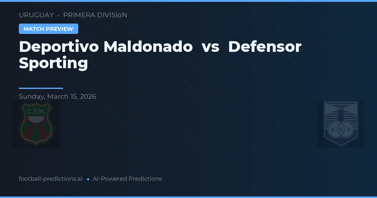 Deportivo Maldonado vs Defensor Sporting — prognóstico e prévia do jogo