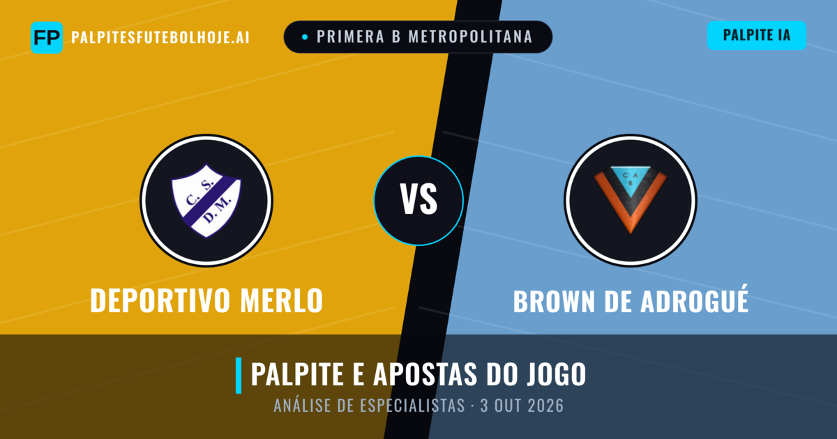 Deportivo Merlo vs Brown de Adrogué — prognóstico e prévia do jogo