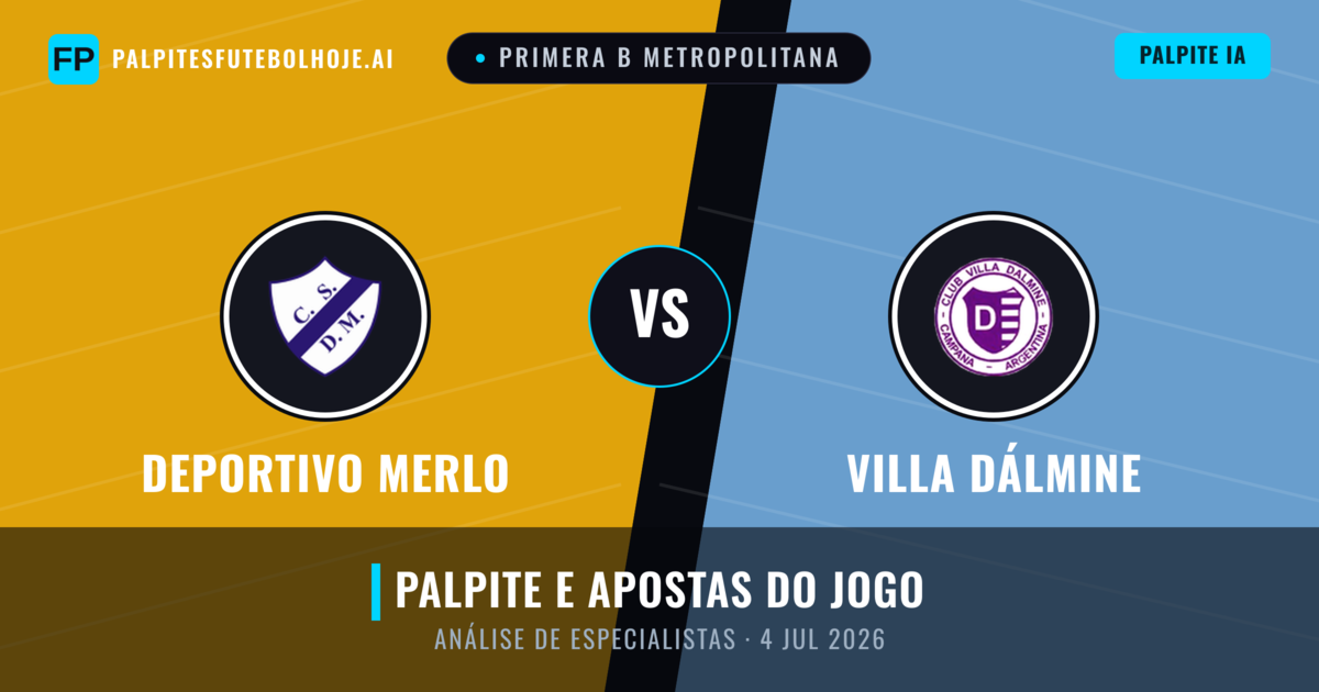 Deportivo Merlo vs Villa Dálmine — prognóstico e prévia do jogo
