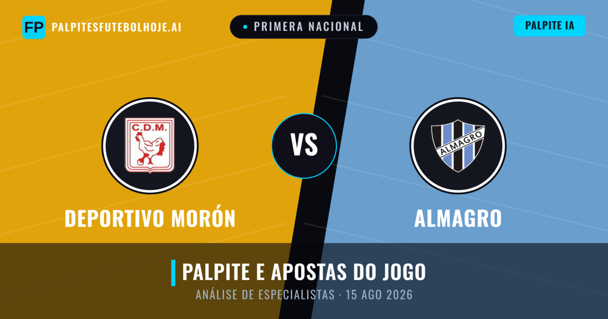 Deportivo Morón vs Almagro — prognóstico e prévia do jogo