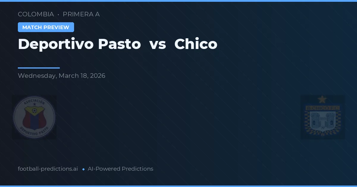Deportivo Pasto vs Chico — prognóstico e prévia do jogo