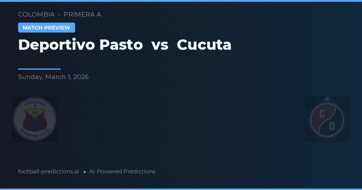 Deportivo Pasto vs Cúcuta — prognóstico e prévia do jogo