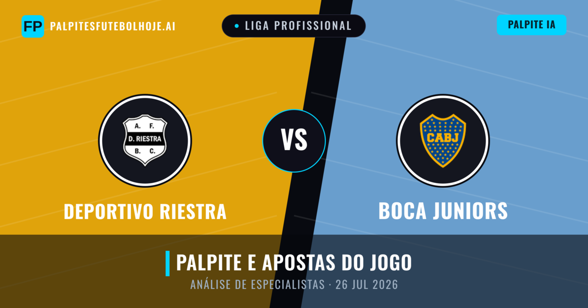 Deportivo Riestra vs Boca Juniors — prognóstico e prévia do jogo