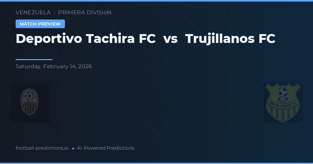 Deportivo Táchira vs Trujillanos FC — prognóstico e prévia do jogo