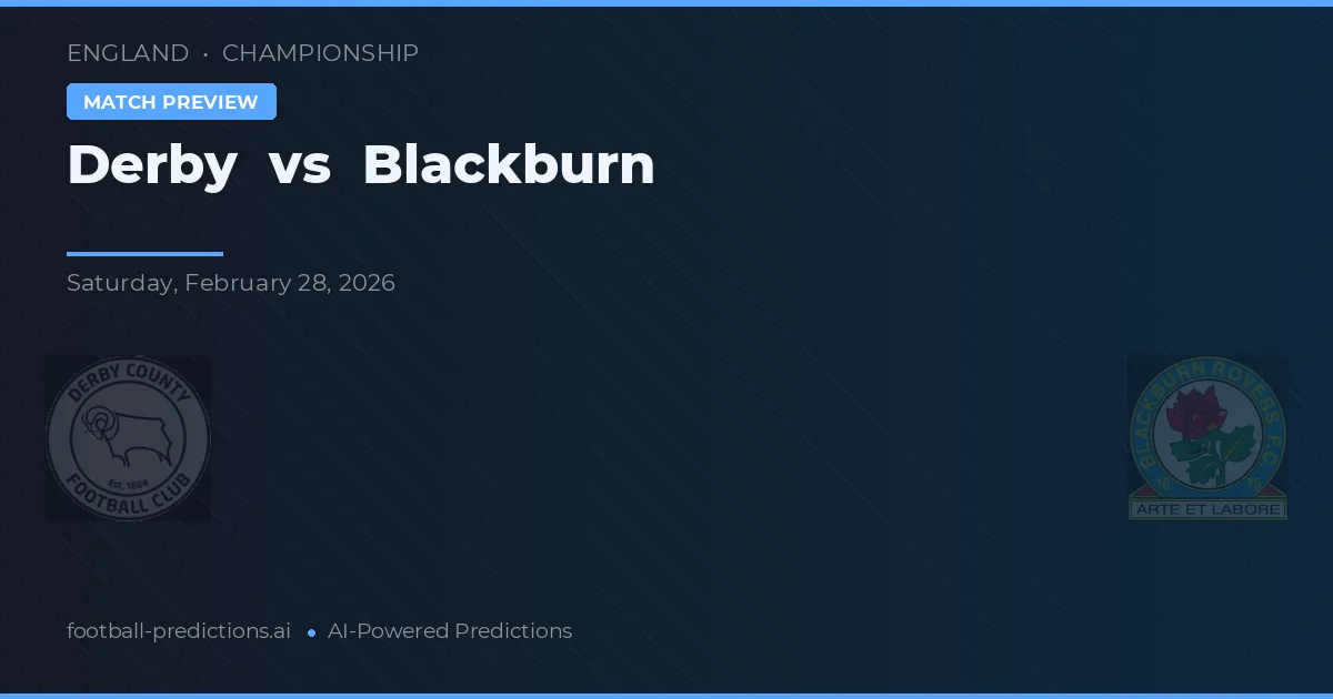 Derby vs Blackburn — prognóstico e prévia do jogo