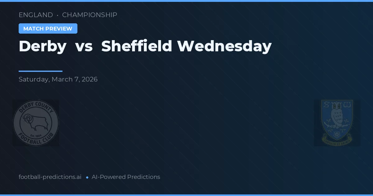 Derby vs Sheffield Wednesday — prognóstico e prévia do jogo