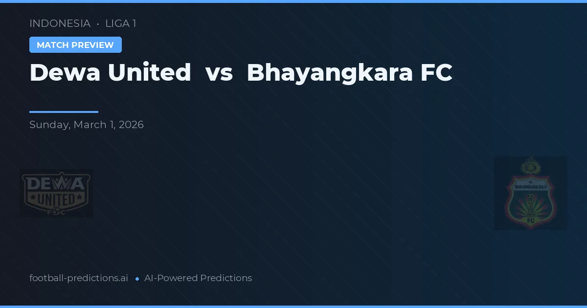 Dewa United vs Bhayangkara FC — prognóstico e prévia do jogo