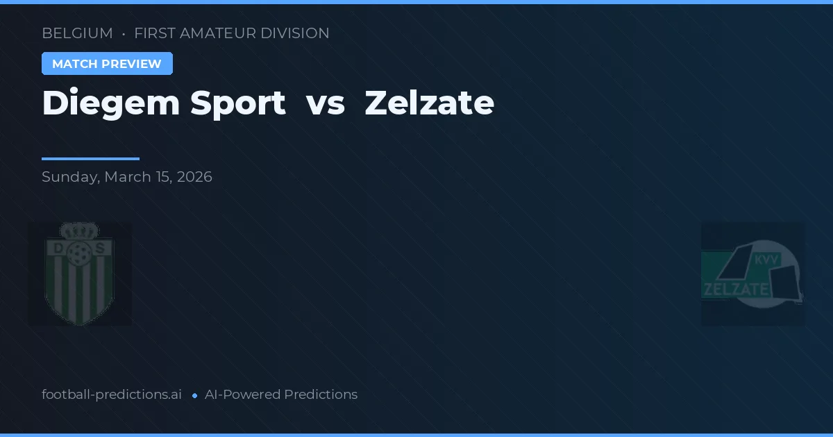 Diegem Sport vs Zelzate — prognóstico e prévia do jogo