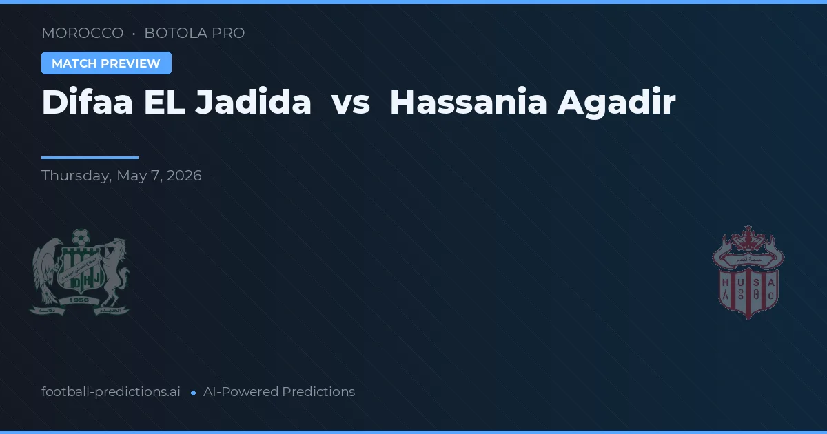 Difaa EL Jadida vs Hassania Agadir — prognóstico e prévia do jogo