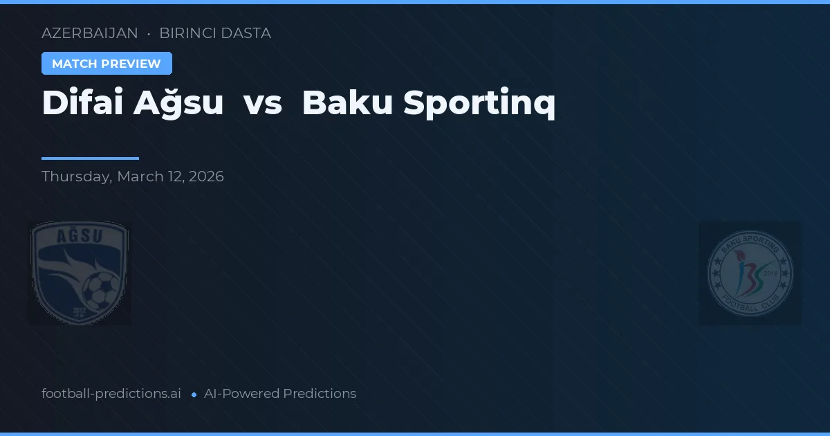 Difai Ağsu vs Baku Sportinq — prognóstico e prévia do jogo