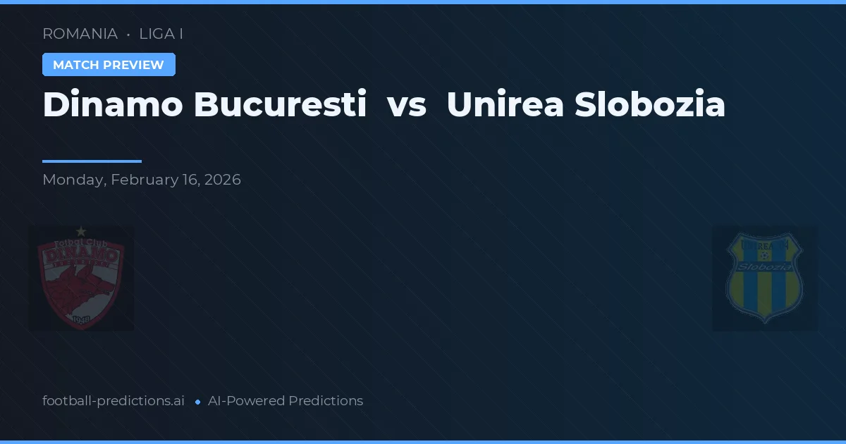 Dinamo de Bucareste vs Unirea Slobozia — prognóstico e prévia do jogo