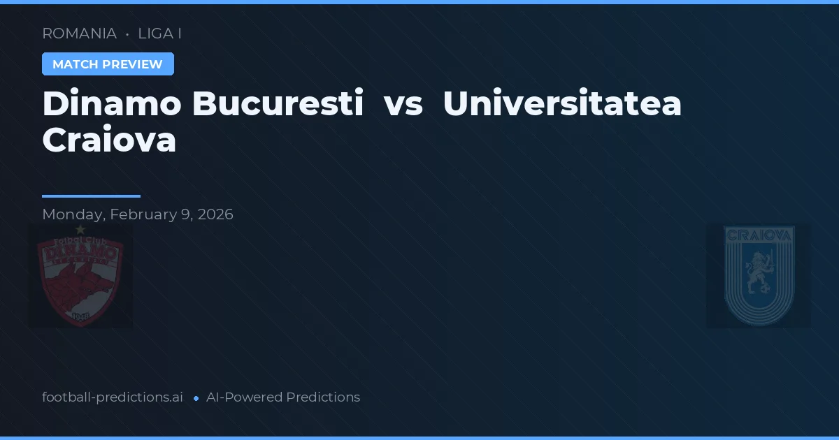 Dinamo de Bucareste vs Universitatea Craiova — prognóstico e prévia do jogo