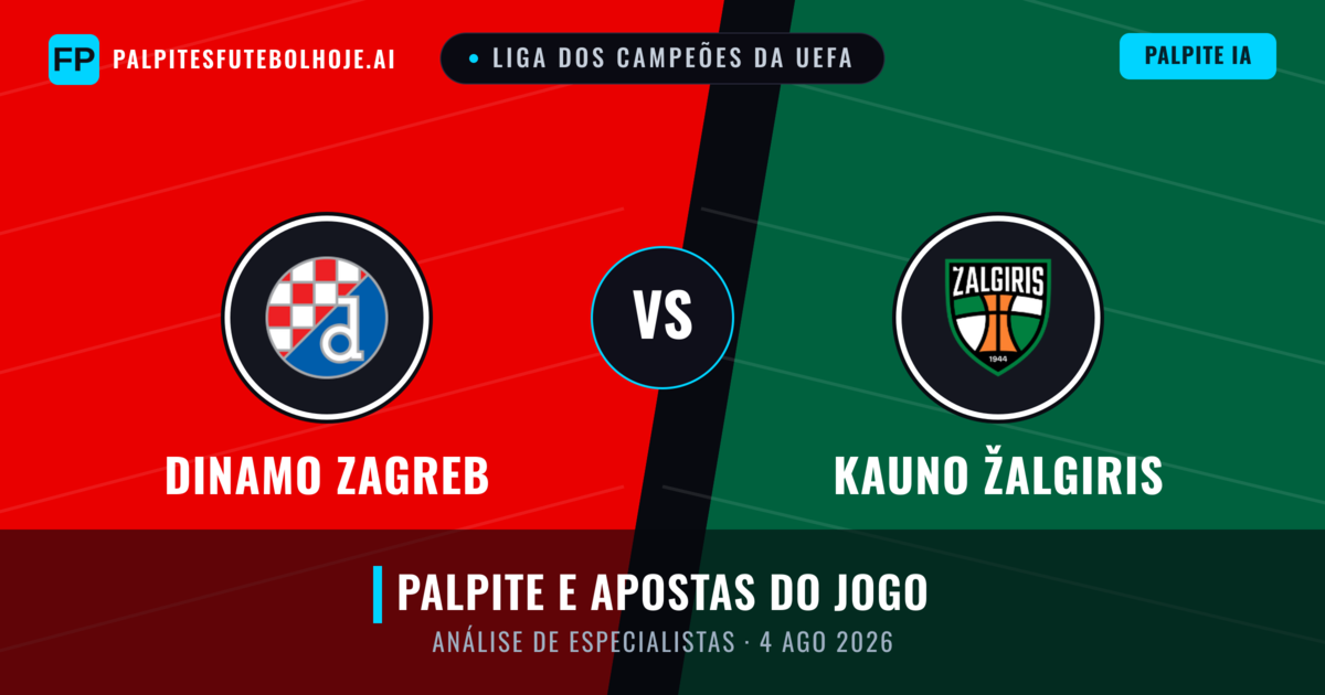 Dinamo Zagreb vs Kauno Žalgiris — prognóstico e prévia do jogo