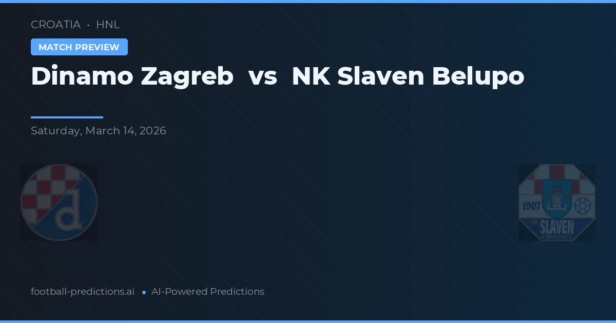 Dinamo Zagreb vs NK Slaven Belupo — prognóstico e prévia do jogo