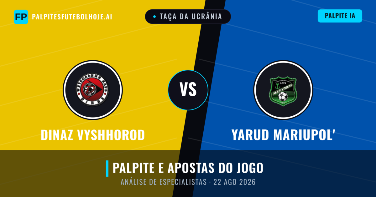 Dinaz Vyshhorod vs Yarud Mariupol' — prognóstico e prévia do jogo