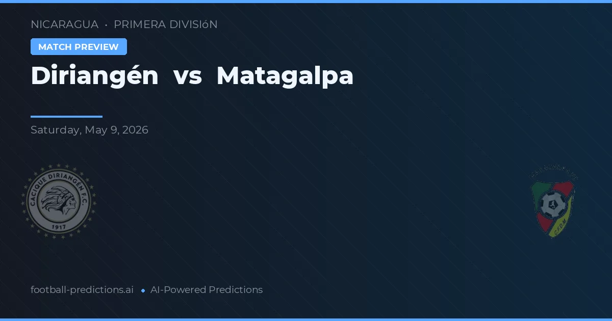 Diriangén vs Matagalpa — prognóstico e prévia do jogo