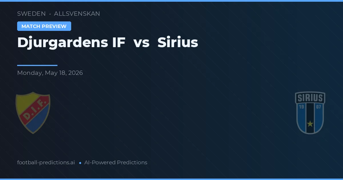 Djurgårdens IF vs Sirius — prognóstico e prévia do jogo