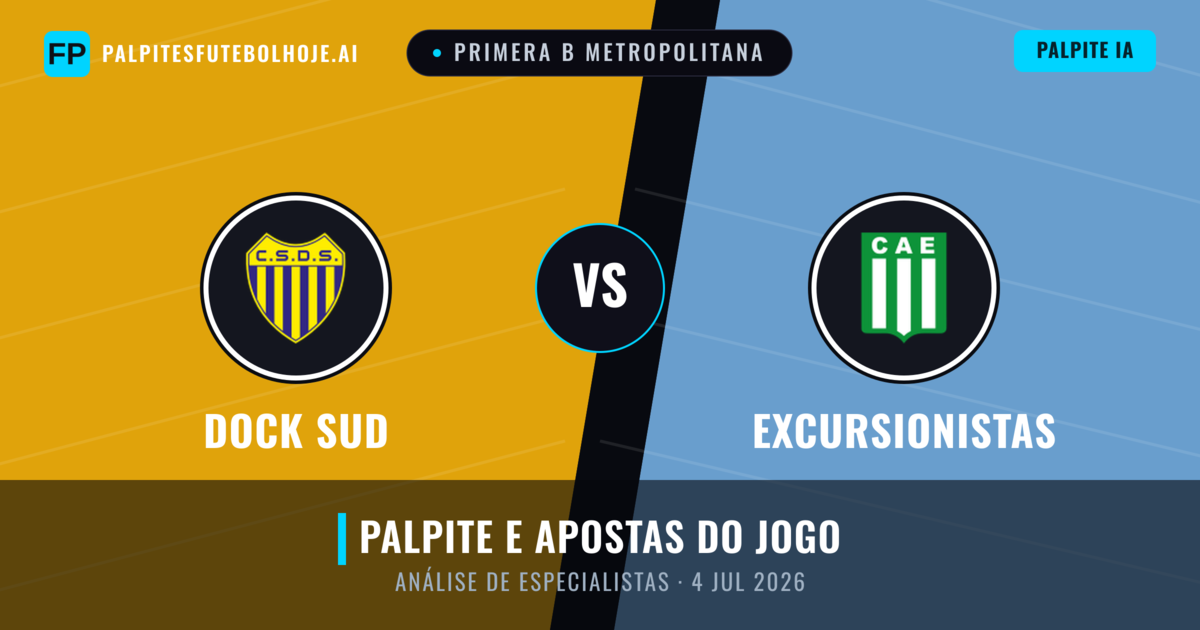 Dock Sud vs Excursionistas — prognóstico e prévia do jogo