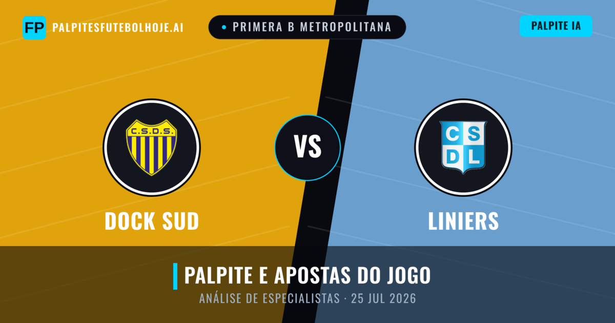 Dock Sud vs Liniers — prognóstico e prévia do jogo