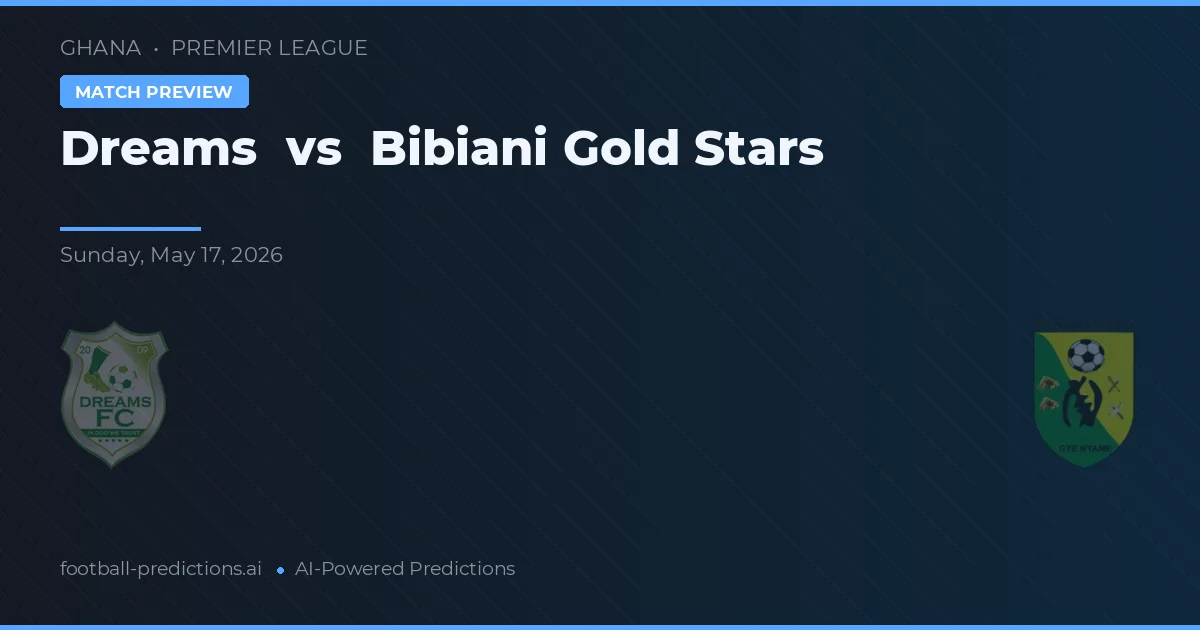 Dreams vs Bibiani Gold Stars — prognóstico e prévia do jogo