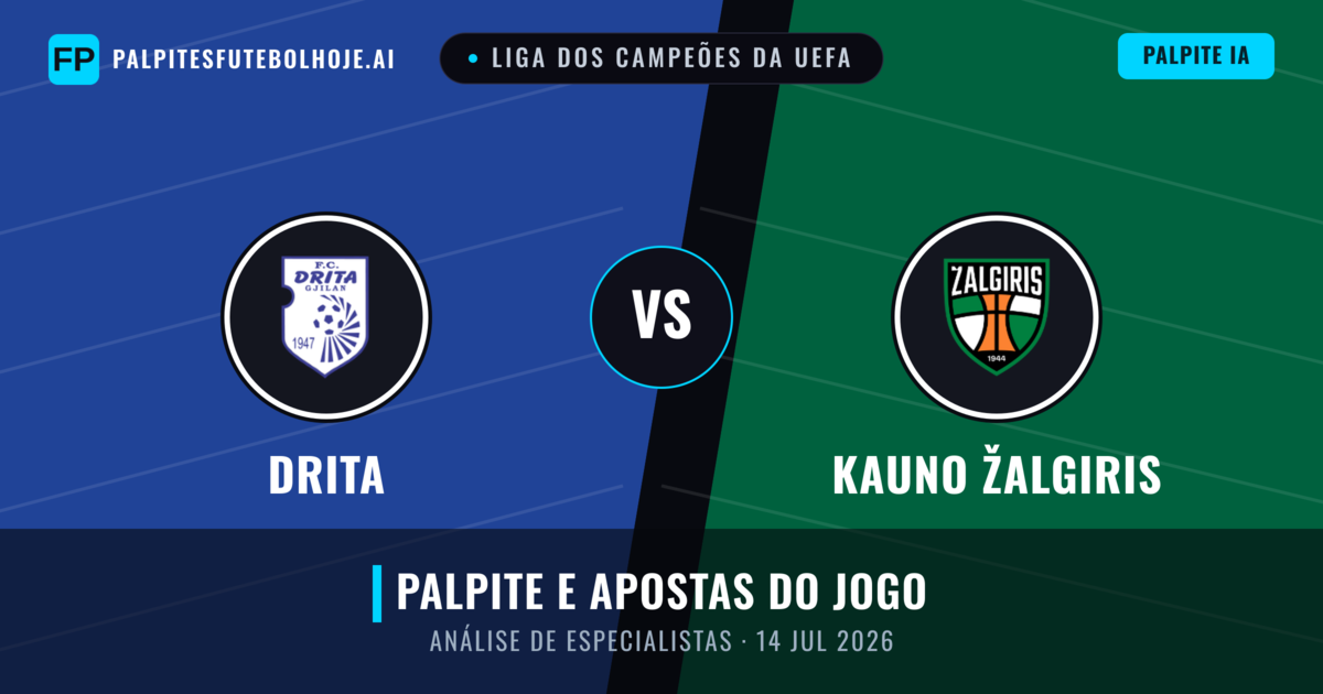 Drita vs Kauno Žalgiris — prognóstico e prévia do jogo
