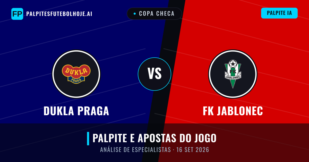 Dukla Praga vs FK Jablonec — prognóstico e prévia do jogo
