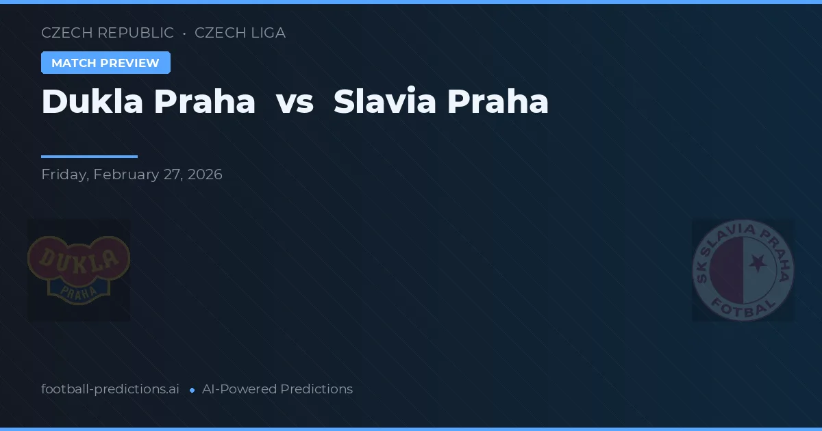 Dukla Praga vs Slavia Praga — prognóstico e prévia do jogo