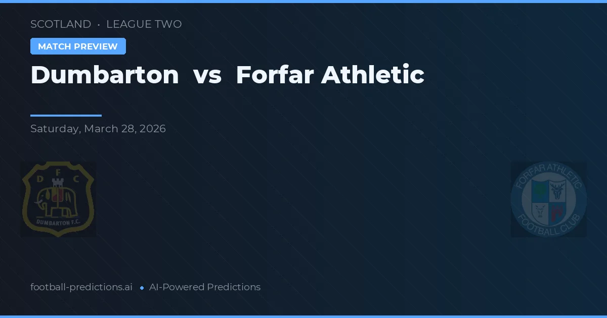 Dumbarton vs Forfar Athletic — prognóstico e prévia do jogo