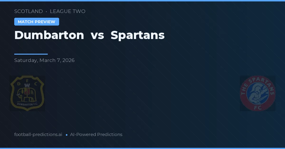 Dumbarton vs Spartans — prognóstico e prévia do jogo