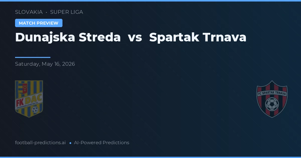 Dunajská Streda vs Spartak Trnava — prognóstico e prévia do jogo