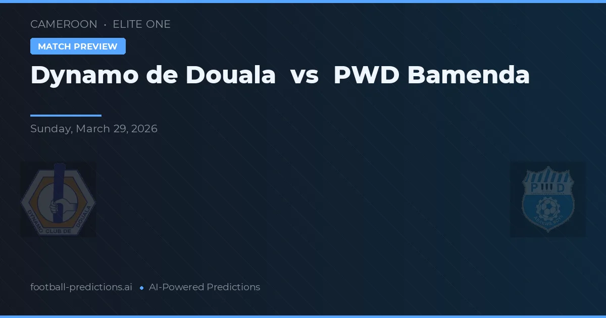 Dynamo de Douala vs PWD Bamenda — prognóstico e prévia do jogo