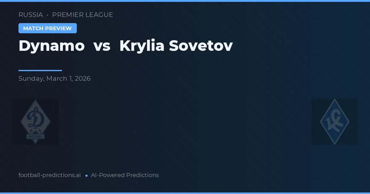 Dínamo vs Krylia Sovetov — prognóstico e prévia do jogo