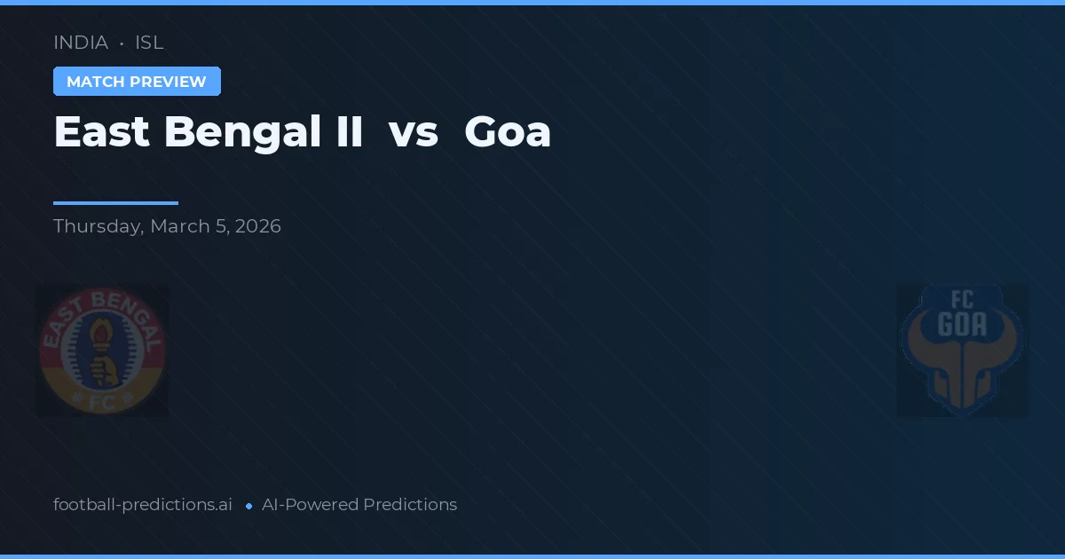 East Bengal II vs Goa — prognóstico e prévia do jogo