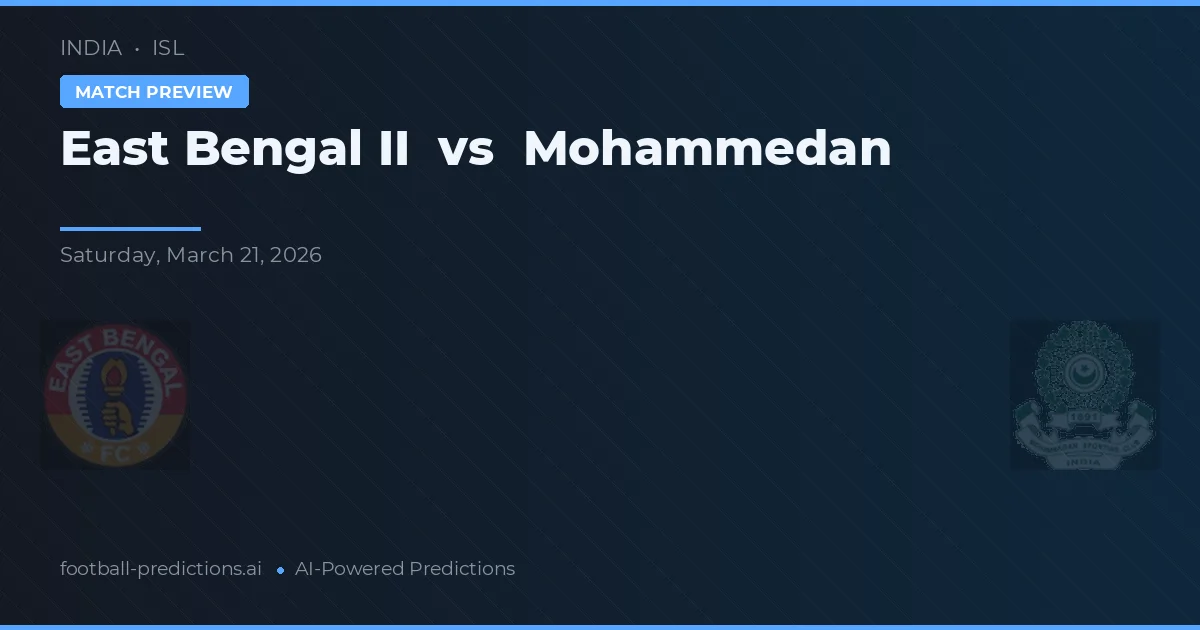 East Bengal II vs Mohammedan — prognóstico e prévia do jogo