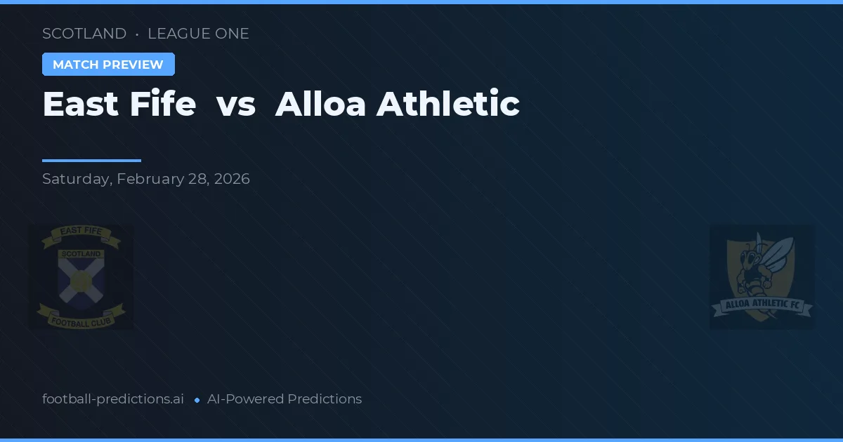 East Fife vs Alloa Athletic — prognóstico e prévia do jogo