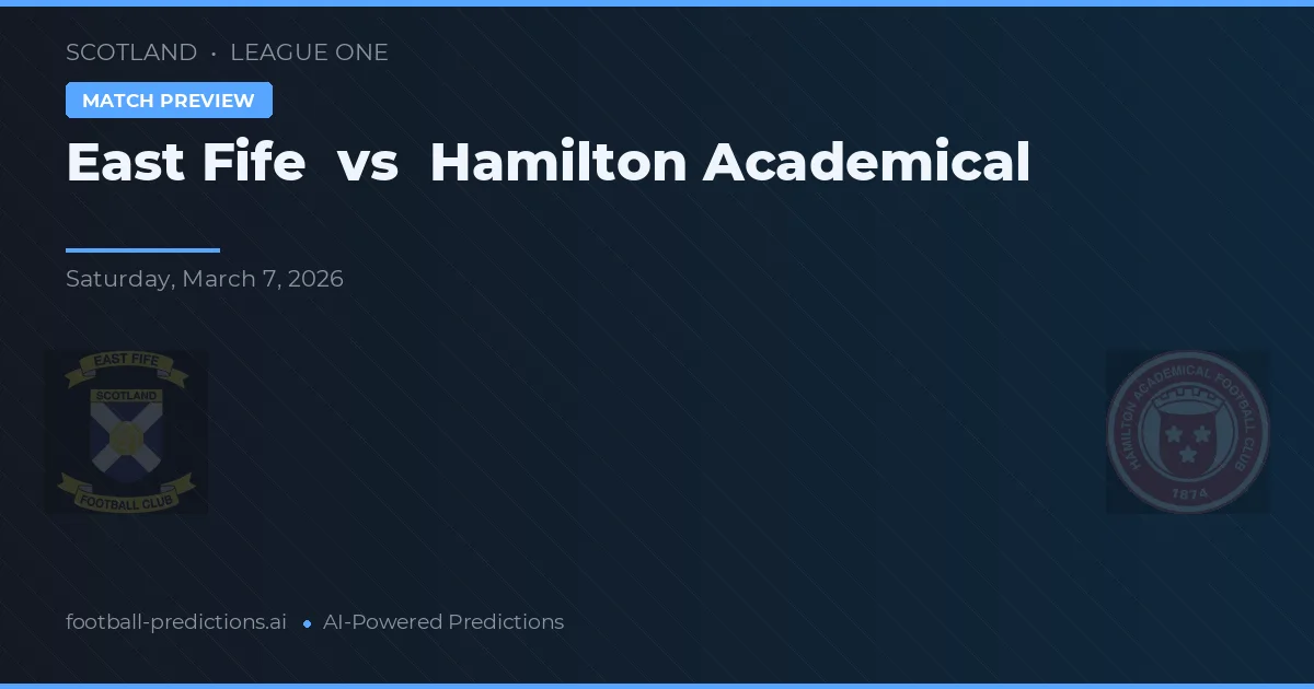 East Fife vs Hamilton Academical — prognóstico e prévia do jogo
