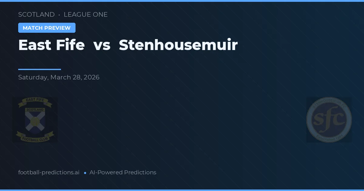 East Fife vs Stenhousemuir — prognóstico e prévia do jogo