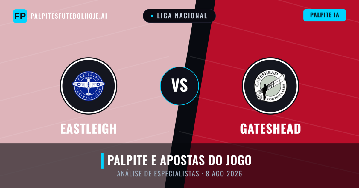 Eastleigh vs Gateshead — prognóstico e prévia do jogo