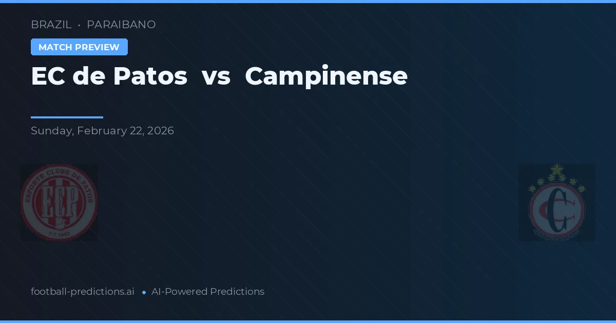 EC de Patos vs Campinense — prognóstico e prévia do jogo