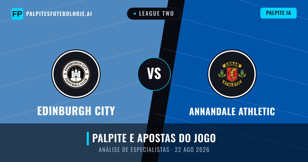 Edinburgh City vs Annandale Athletic — prognóstico e prévia do jogo