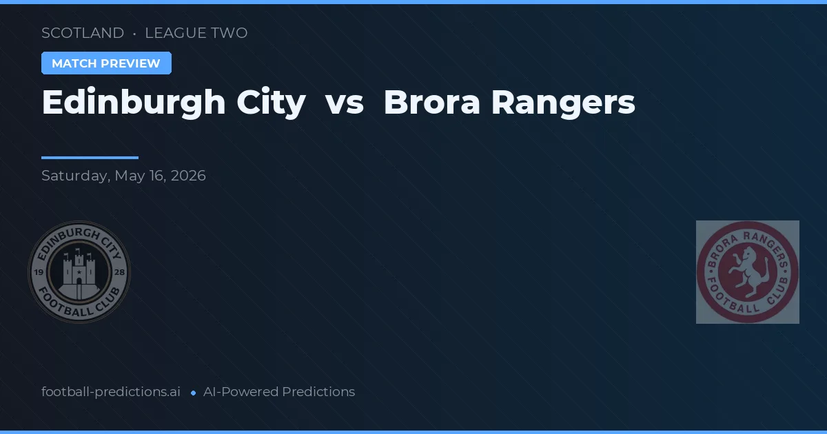 Edinburgh City vs Brora Rangers — prognóstico e prévia do jogo