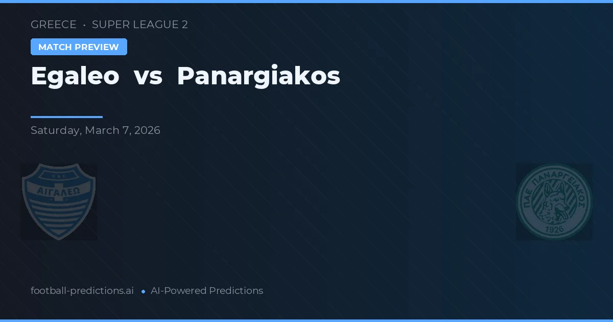 Egaleo vs Panargiakos — prognóstico e prévia do jogo