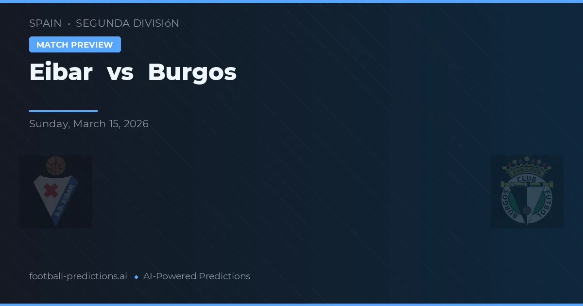 Eibar vs Burgos — prognóstico e prévia do jogo