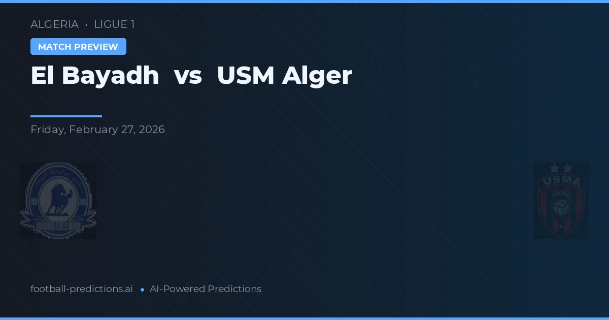 El Bayadh vs USM Alger — prognóstico e prévia do jogo